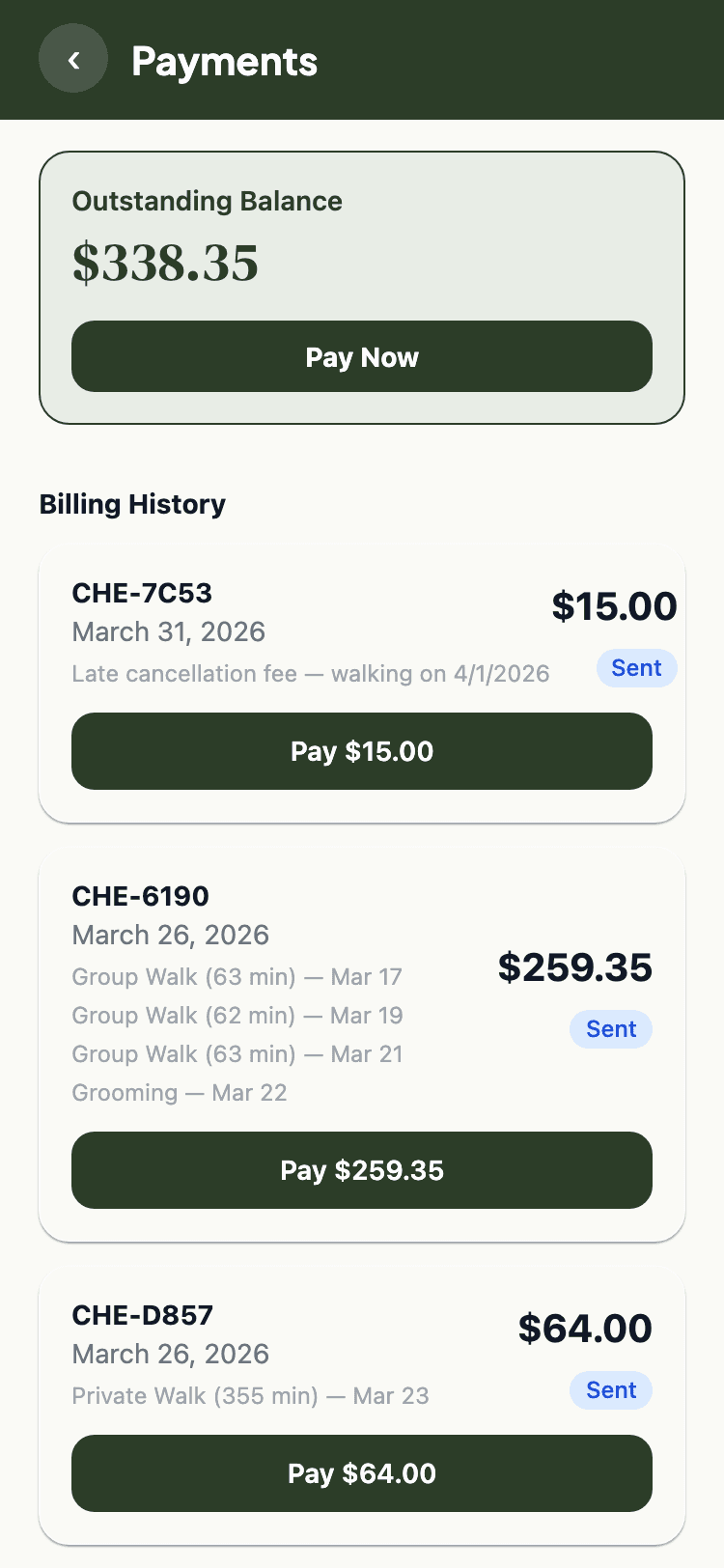 Pay invoices